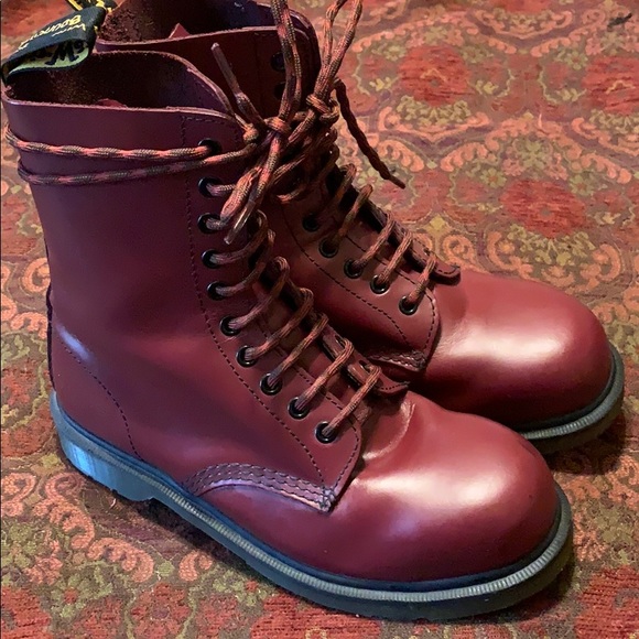 Dr. Martens Shoes - Dr. Martens 1919 UK6 EUC Cherry 🍒 STEEL TOE
